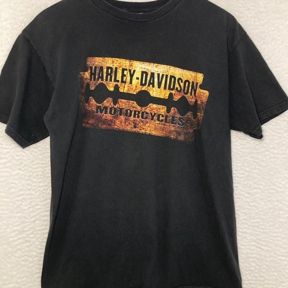 Harley Davidson Shirt Mens Fits Like M Biker Motorcycle Gear Metal Man O War KY - Picture 2 of 8